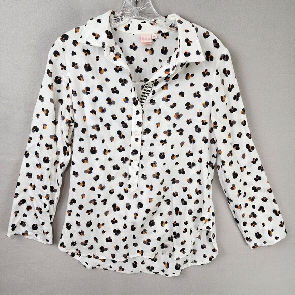 Persifor Leopard Print 100% Cotton Blouse Pullover – Chic Neutrals, Bold Pattern - Picture 1 of 12